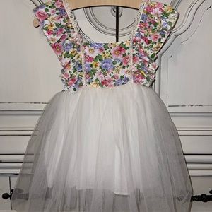 Toddler girls floral tulle dress
